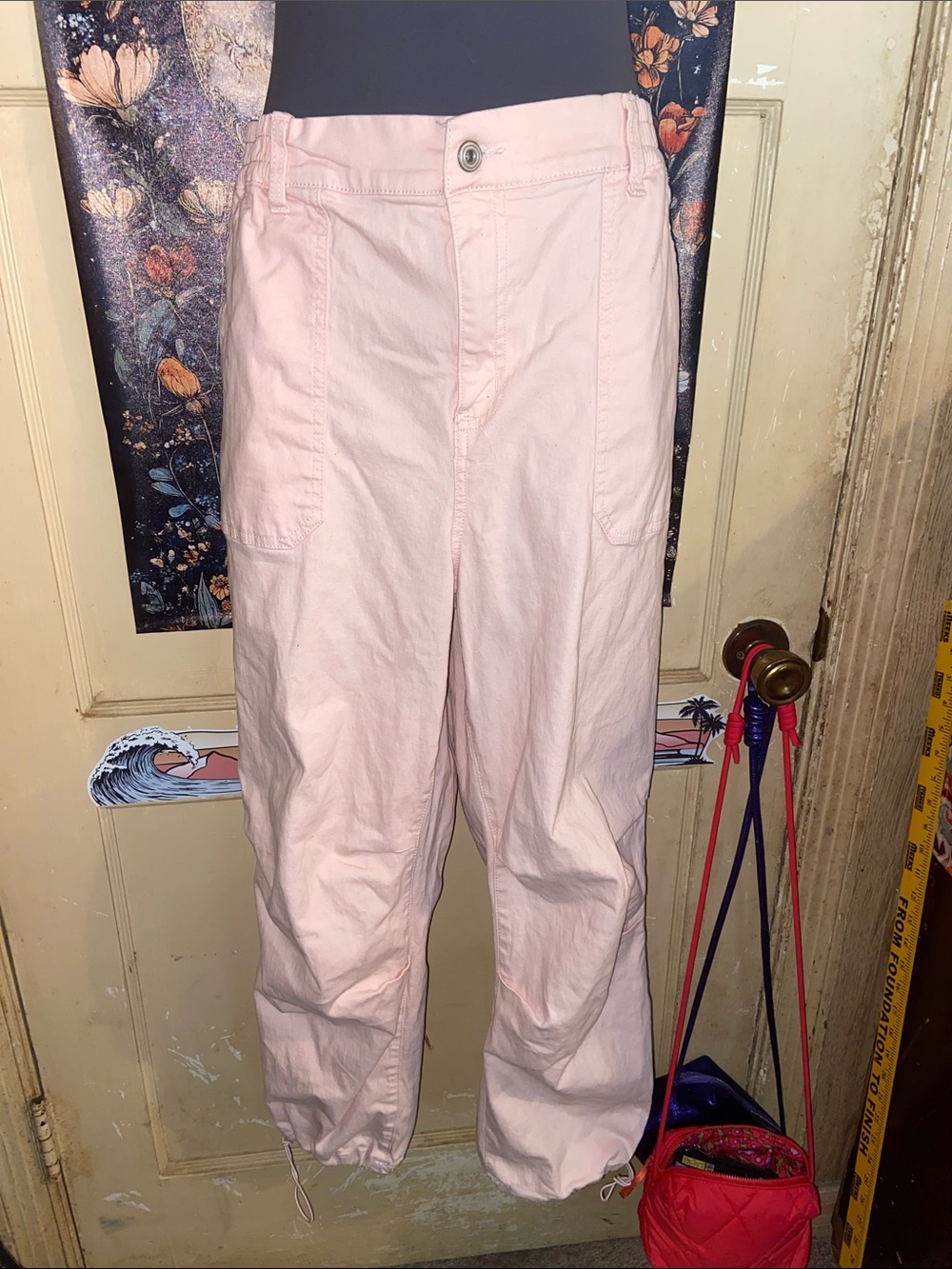 PALE PINK PARACHUTE PANTS Celebrity Pink RE generation